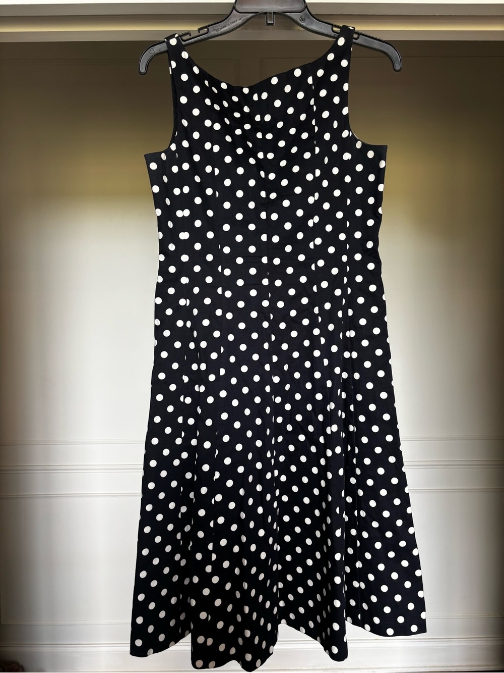 Lauren Ralph Lauren Black and White Polka Dot Midi Dress